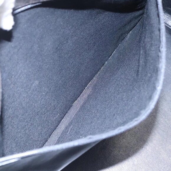 CHANEL Matelasse Chain Hand Bag Lamb Skin Black Gold CC Auth - Picture 12 of 16